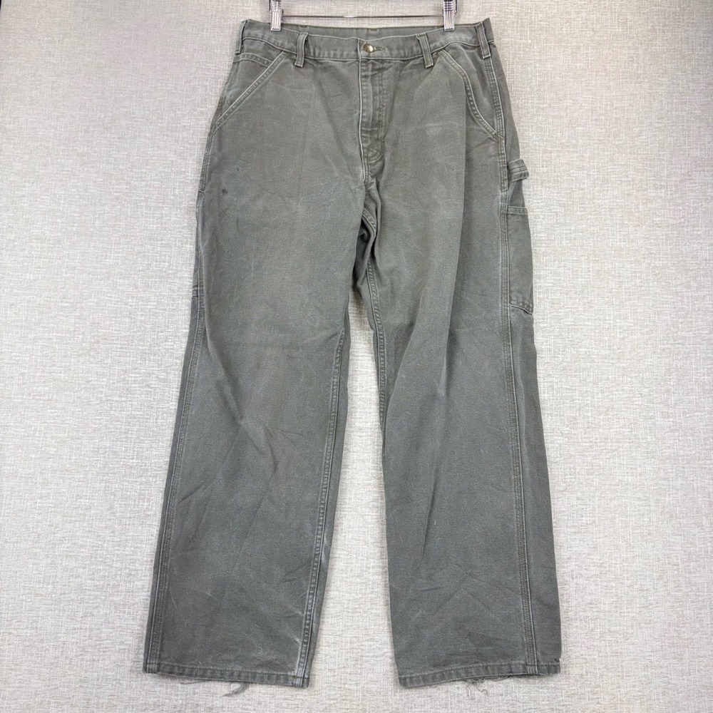 Carhartt B11 MOS Washed Duck Work Dungaree Pants Moss Green 33x30